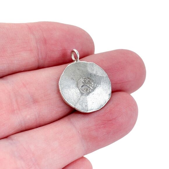 Vintage Karen Hill Tribe Sterling Silver 925 Stylized Om Pendant - Picture 1 of 6